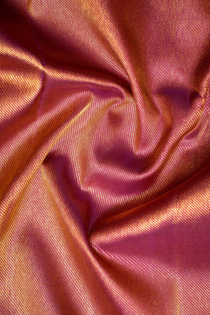 Pearl White and Purple Pure Kanchipuram Silk Saree - Clio Silks