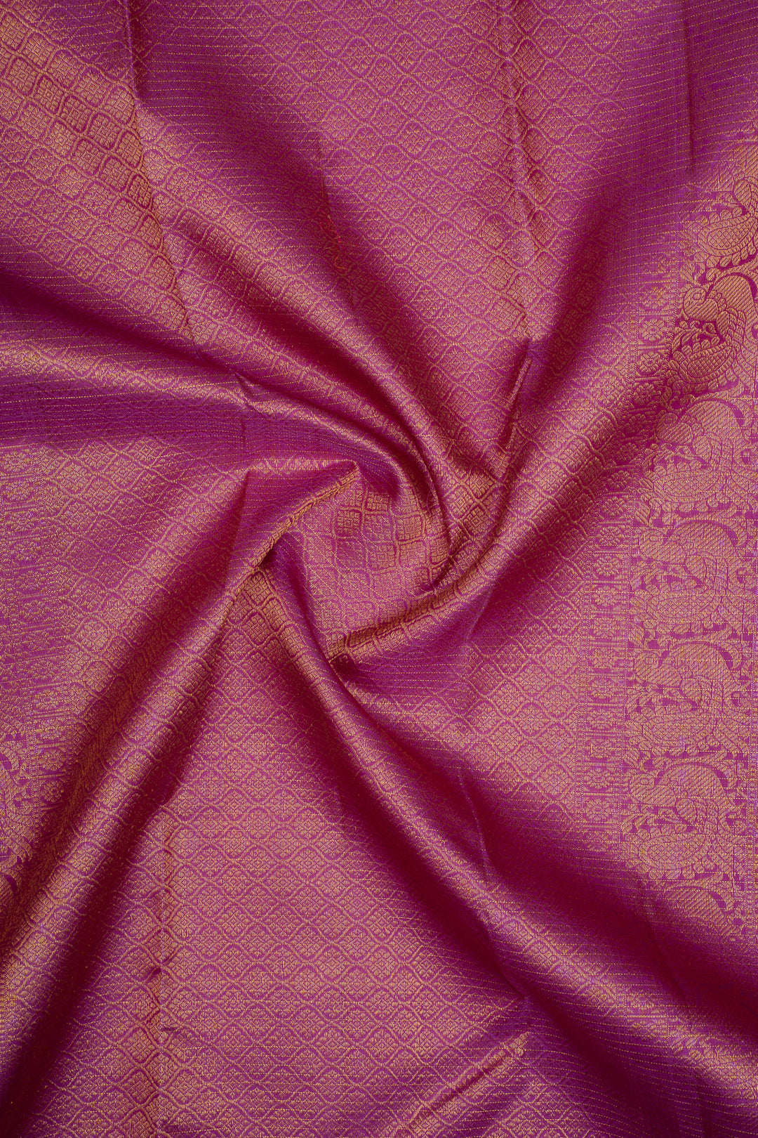 Purple Zari Checks Pure Kanchipuram Silk Saree