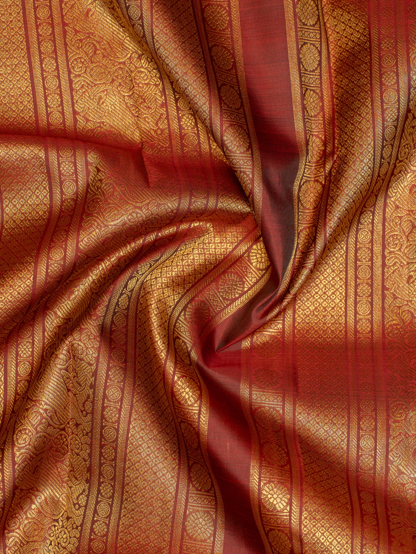 Multi Checks Palum Pazhamum Korvai Pure Zari Kanchipuram Silk Saree