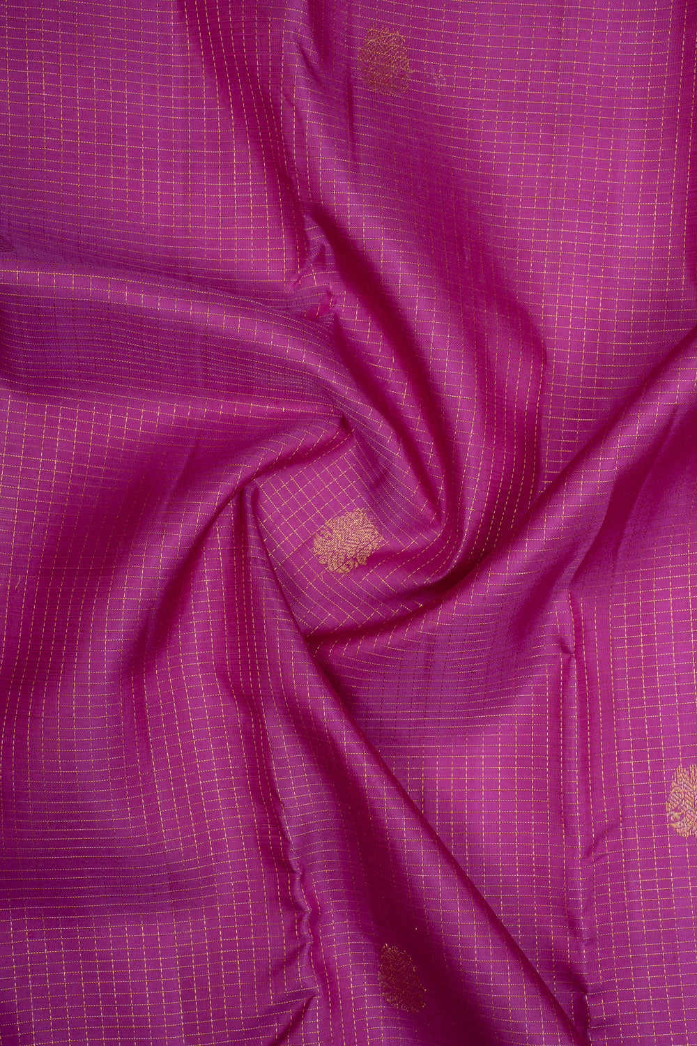 Purple Zari Checks Pure Kanchipuram Silk Saree