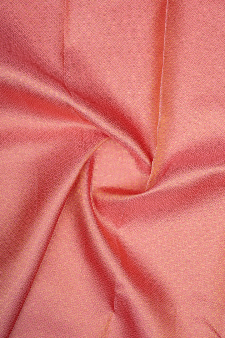 Baby Pink Floral Brocade Pure Kanchipuram Silk Saree