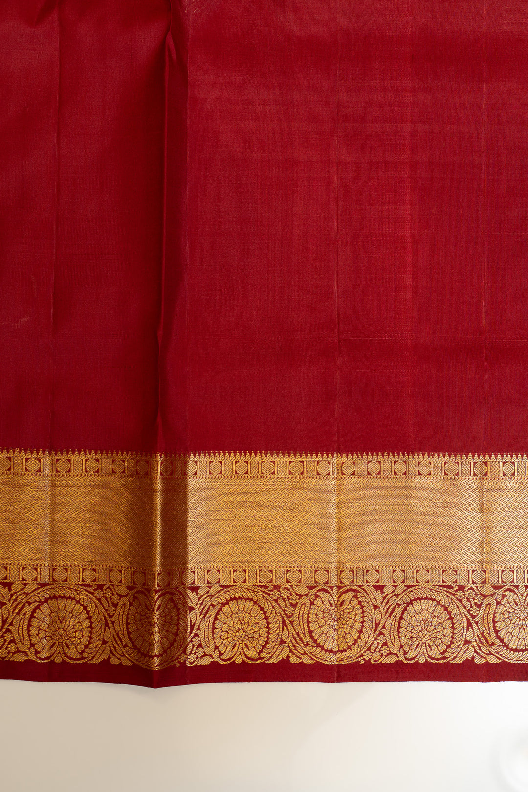 Beige and maroon lakshadeepam pure soft silk saree