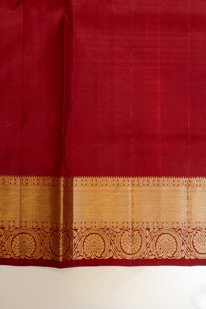 Beige and maroon lakshadeepam pure soft silk saree