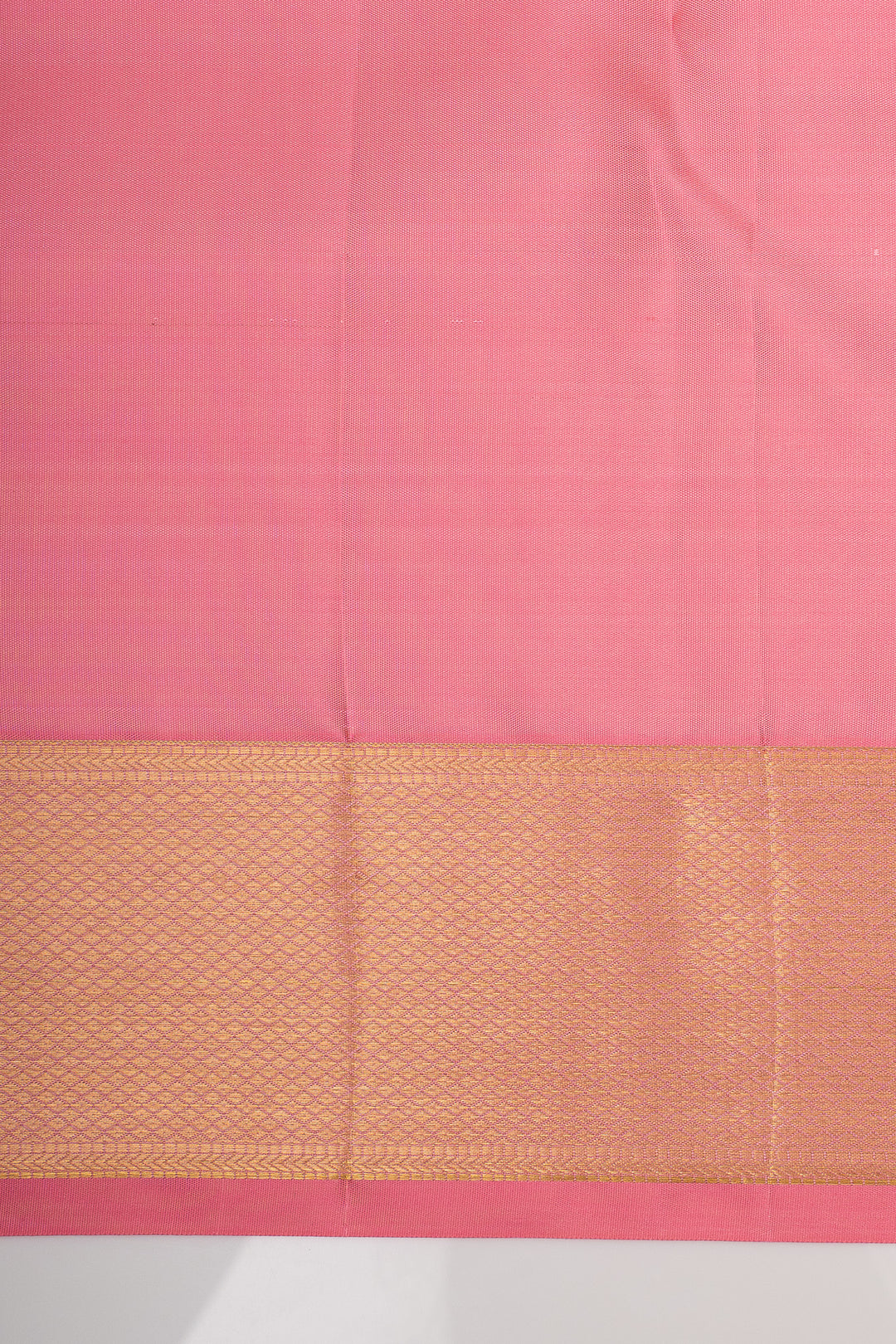 Baby Pink Floral Brocade Pure Kanchipuram Silk Saree
