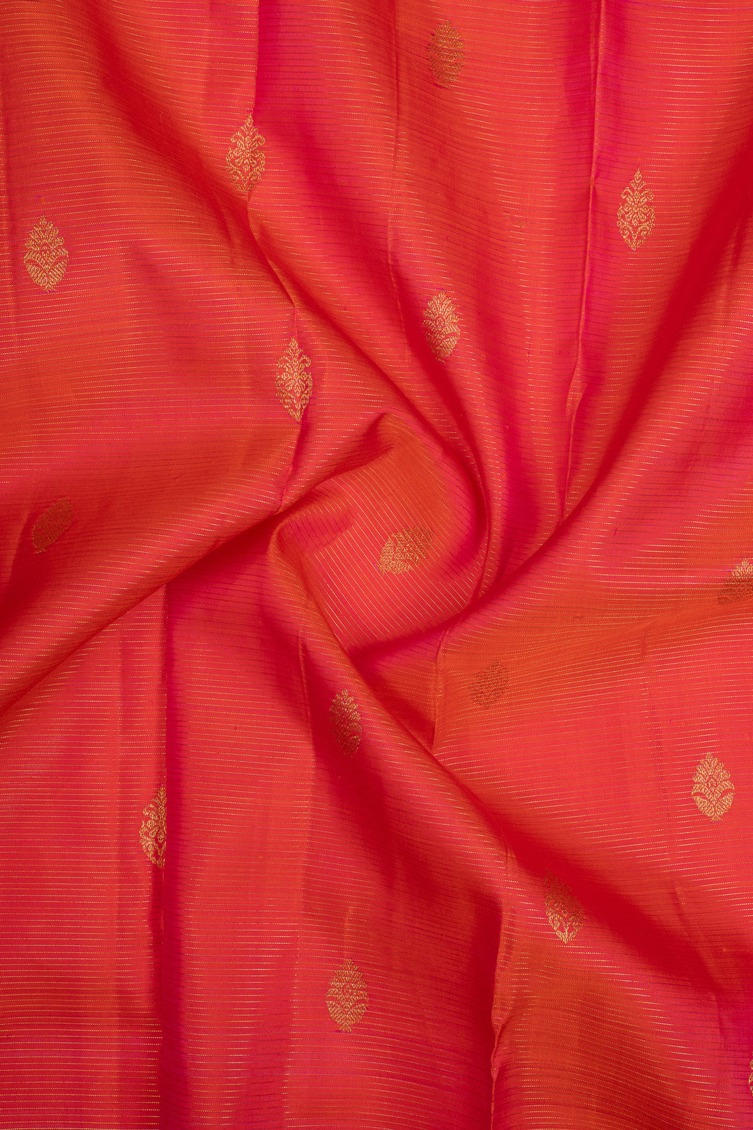 Peach Orange Vairaoosi Pure Kanchipuram Silk Saree