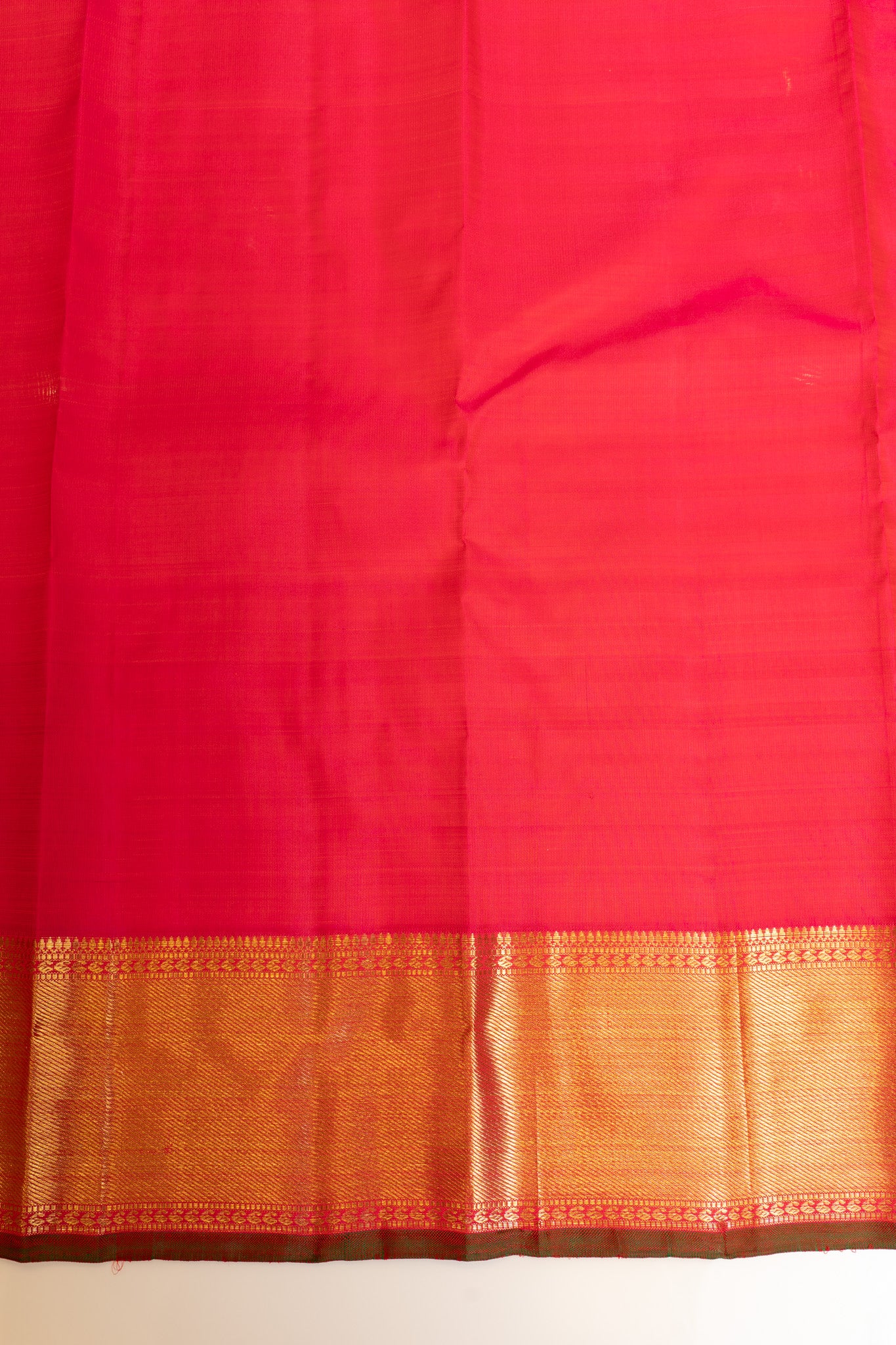 Rust orange and mandhulir green neli stripes pure zari Kanchipuram silk saree