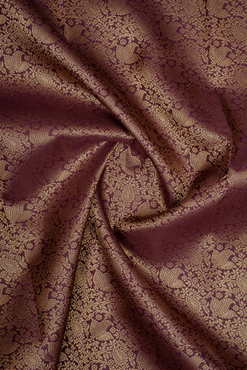 Wine Purple Brocade Pure Kanchipuram Silk Saree