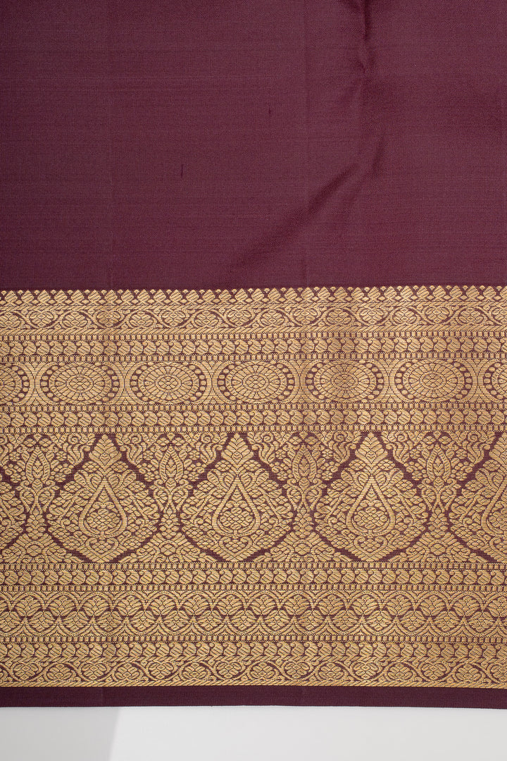 Wine Purple Brocade Pure Kanchipuram Silk Saree