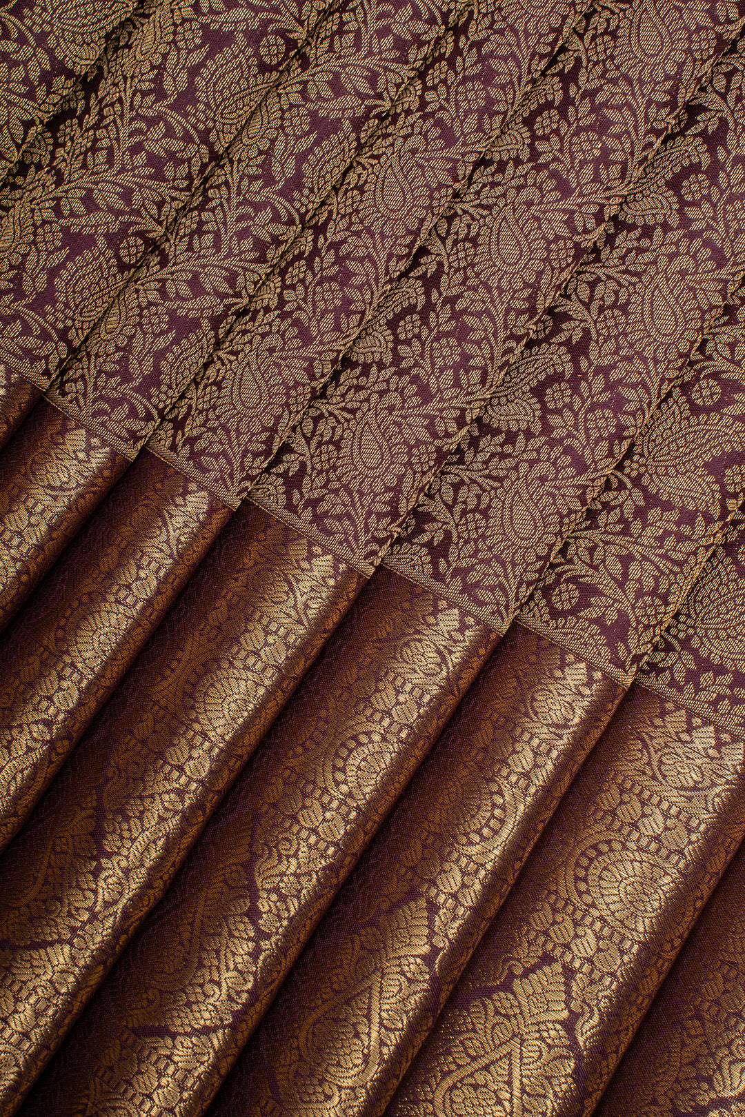 Wine Purple Brocade Pure Kanchipuram Silk Saree