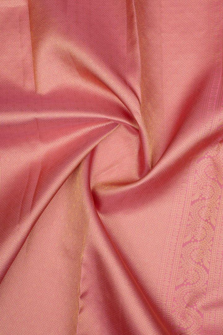 Baby Pink Brocade Pure Kanchipuram Silk Saree