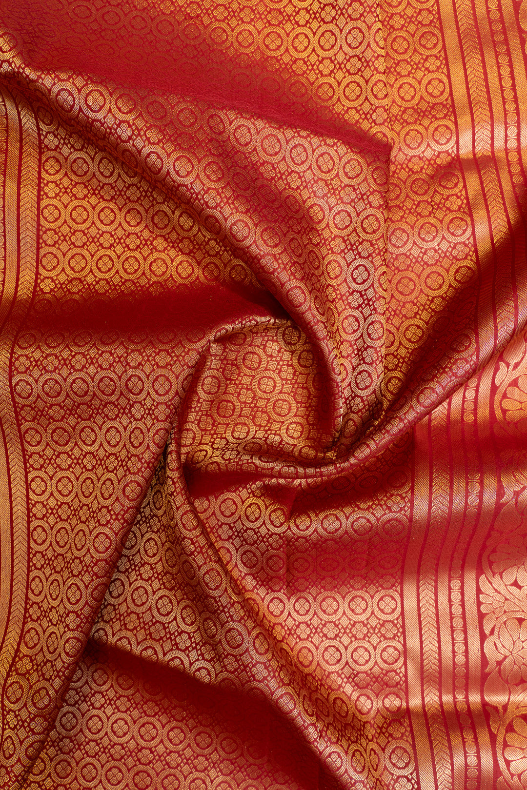 Orange and maroon lakshadeepam pure soft silk saree
