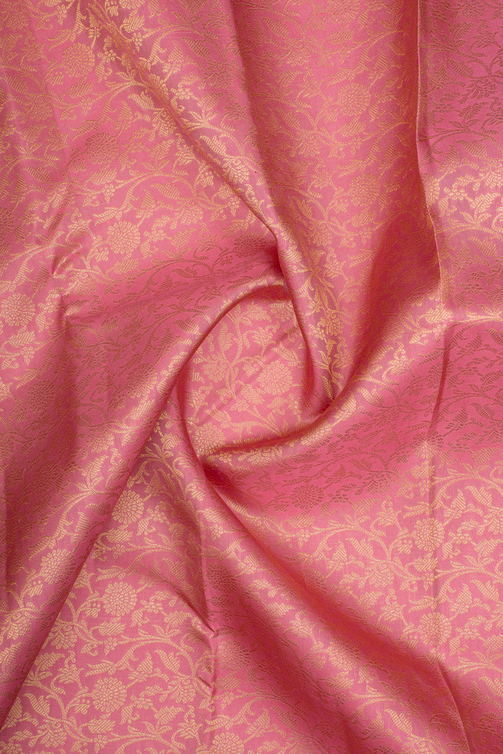 Baby Pink Brocade Pure Kanchipuram Silk Saree