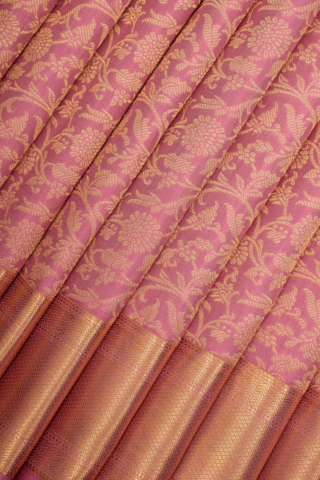 Baby Pink Brocade Pure Kanchipuram Silk Saree