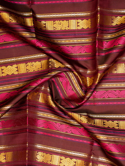 Jamun Varisaipettu Pure Zari Kanchipuram Silk Saree