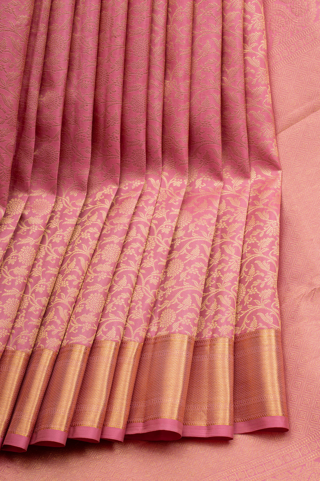 Baby Pink Brocade Pure Kanchipuram Silk Saree