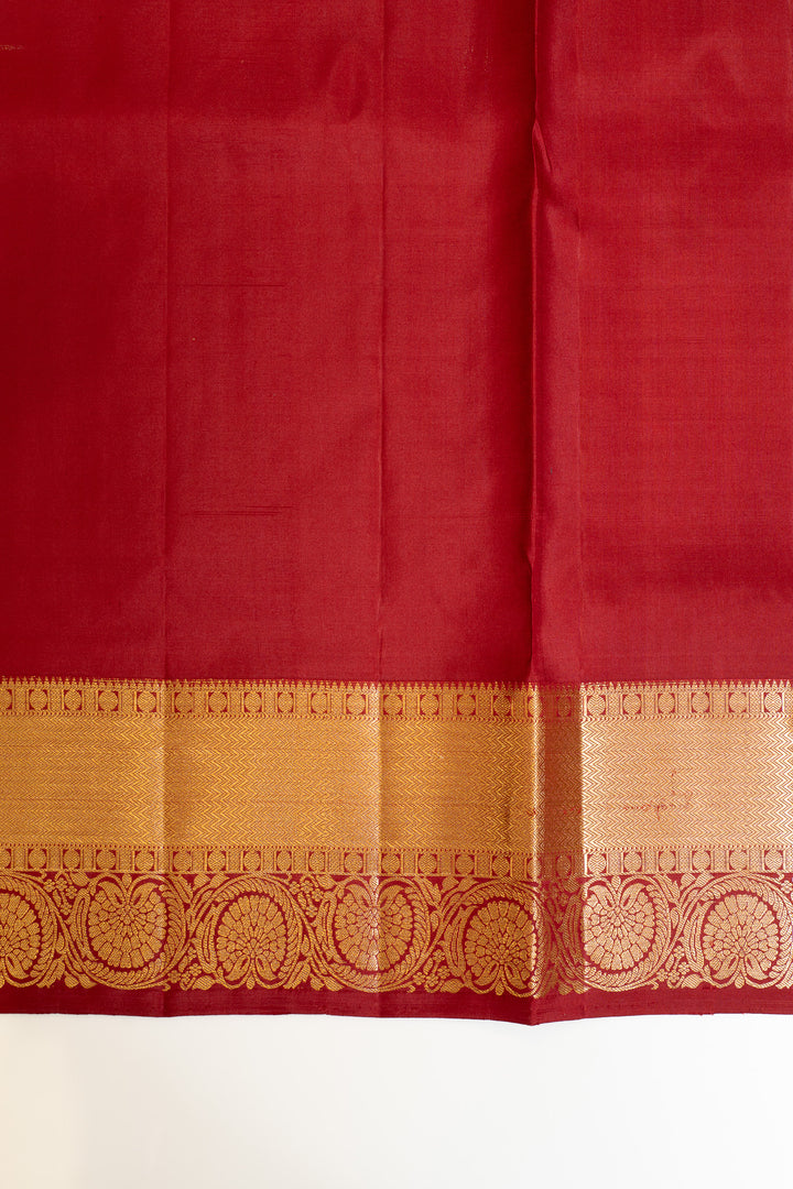 Orange and maroon lakshadeepam pure soft silk saree