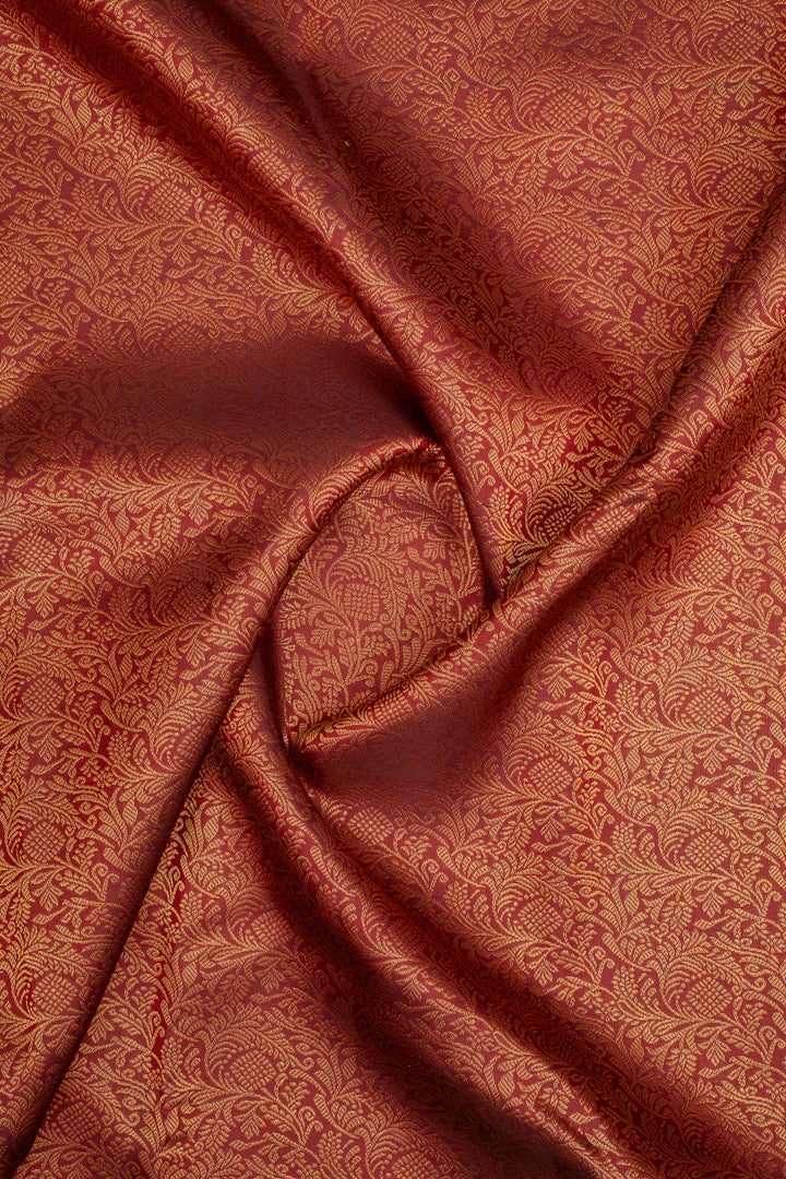 Maroon Brocade Pure Kanchipuram Silk Saree