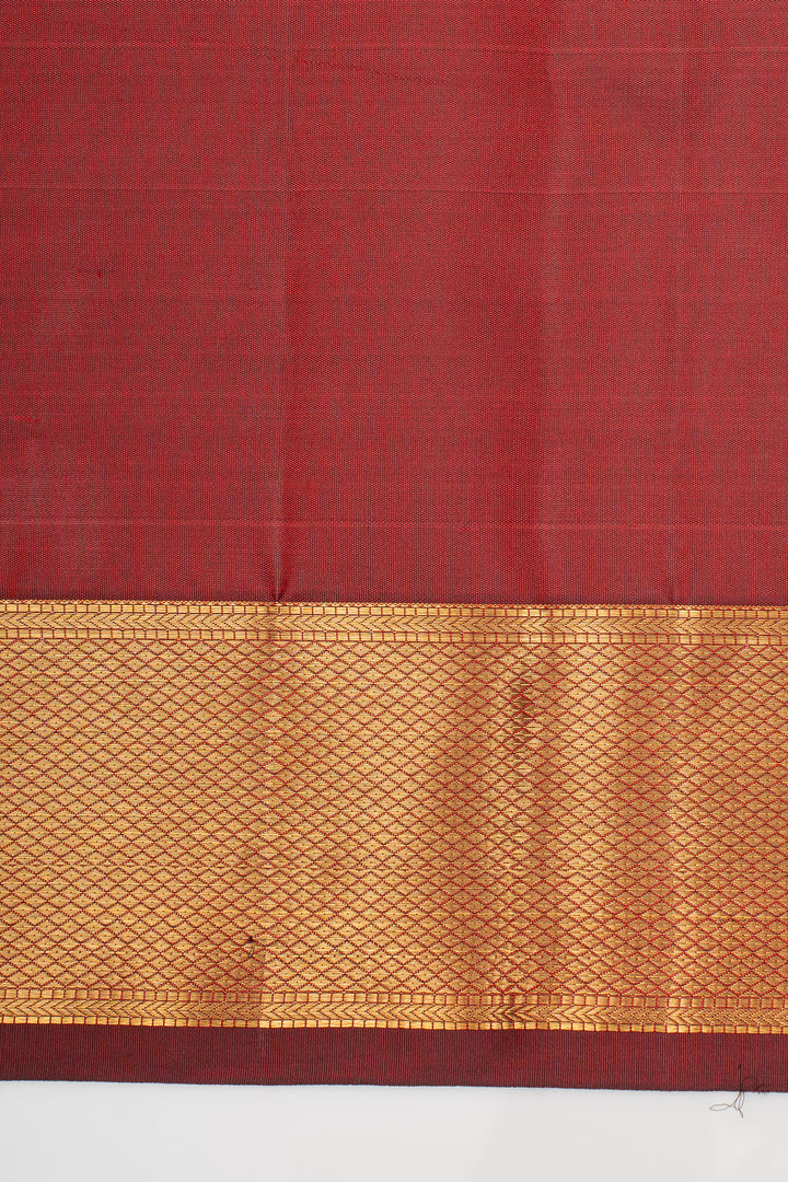 Maroon Brocade Pure Kanchipuram Silk Saree