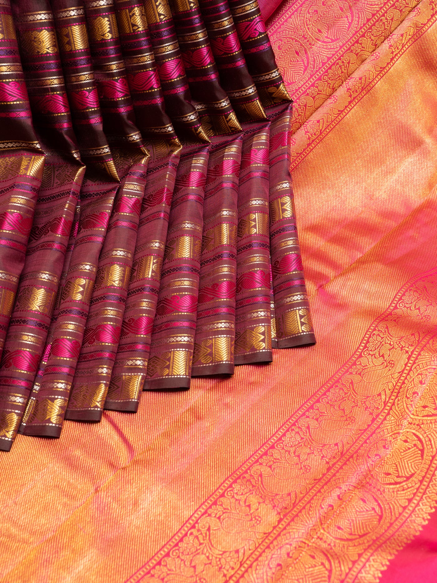 Jamun Varisaipettu Pure Zari Kanchipuram Silk Saree