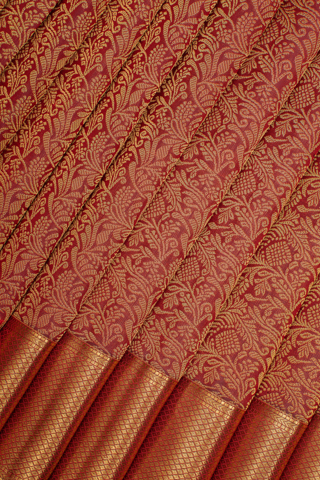 Maroon Brocade Pure Kanchipuram Silk Saree