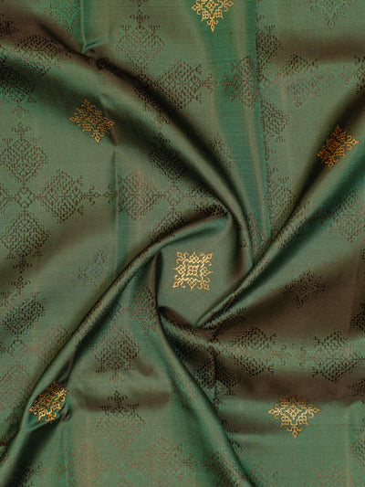 Majestic Green Kasuti Pure Zari Kanchipuram Silk Saree&nbsp;