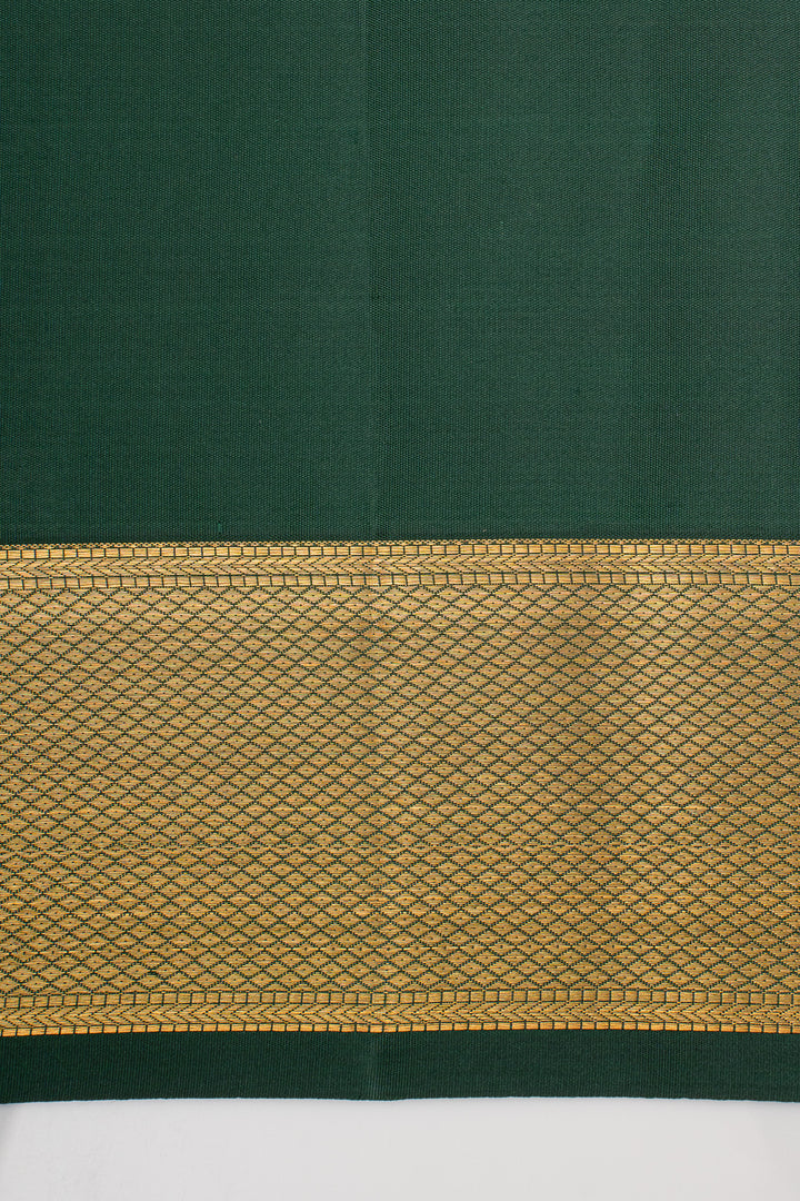 Bottle Green Brocade Pure Kanchipuram Silk Saree