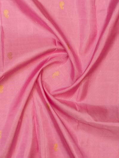 Lotus pink and ivory rettai pettu pure Kanchipuram &nbsp;silk saree