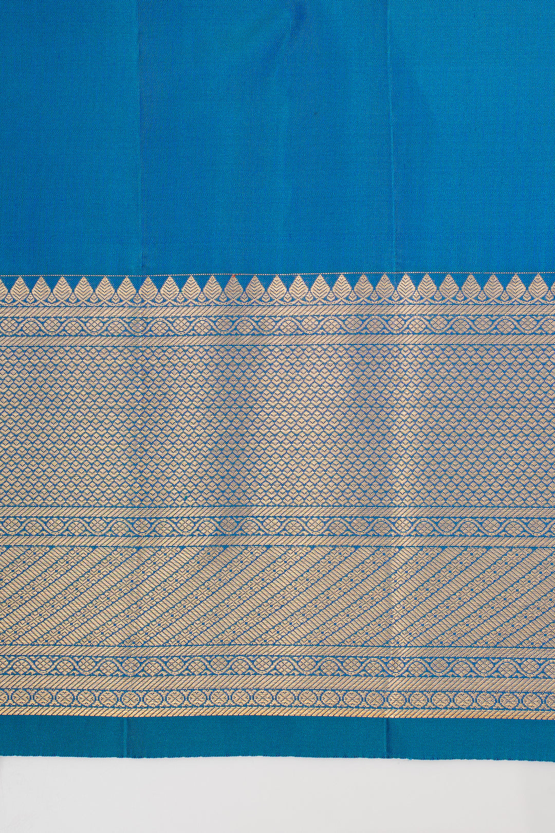 Peacock Blue Brocade Pure Kanchipuram Silk Saree