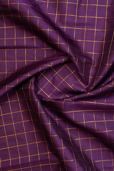 Purple and magenta pure zari checks Kanchipuram silk saree