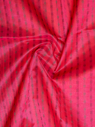 Pink and Peach Thread Motifs Handloom Silk Cotton Saree - Clio Silks