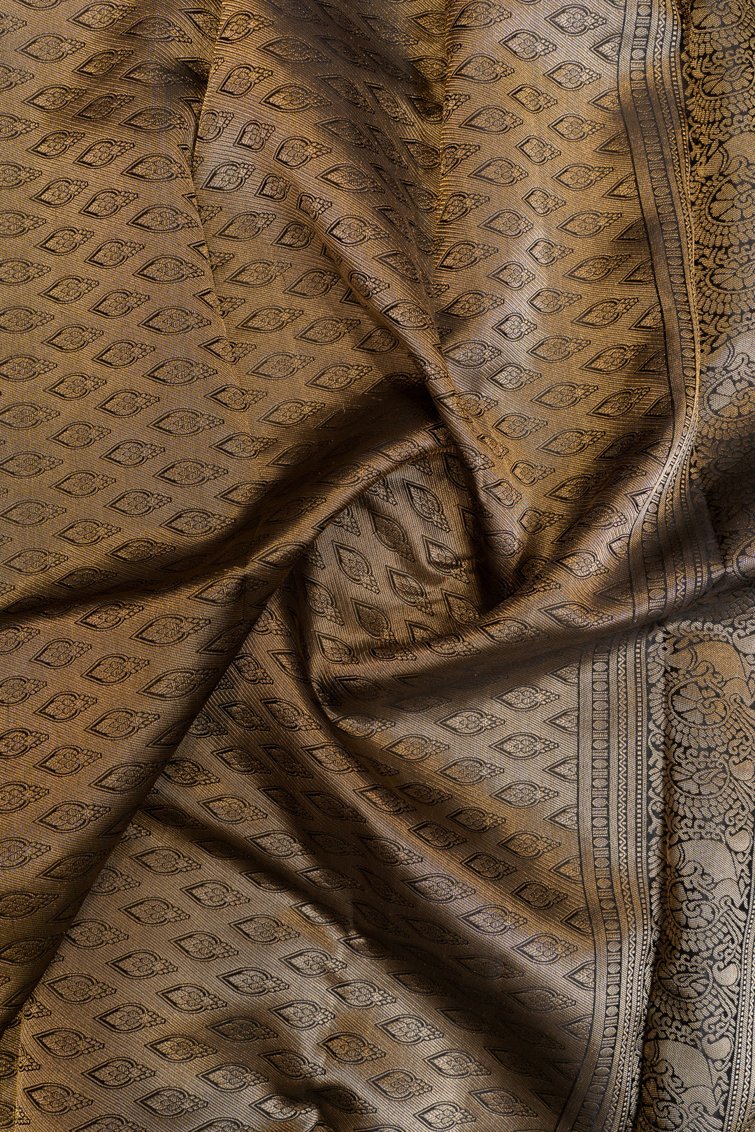 Black brocade pure Kanchipuram silk saree