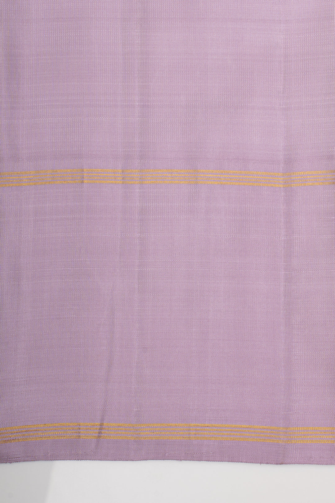 Off White and Lilac Handpainted Pure Kanchipuram Silk Saree