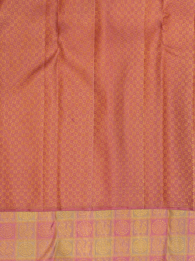 Pastel pink mayil chakram Brocade pure Kanchipuram silk saree