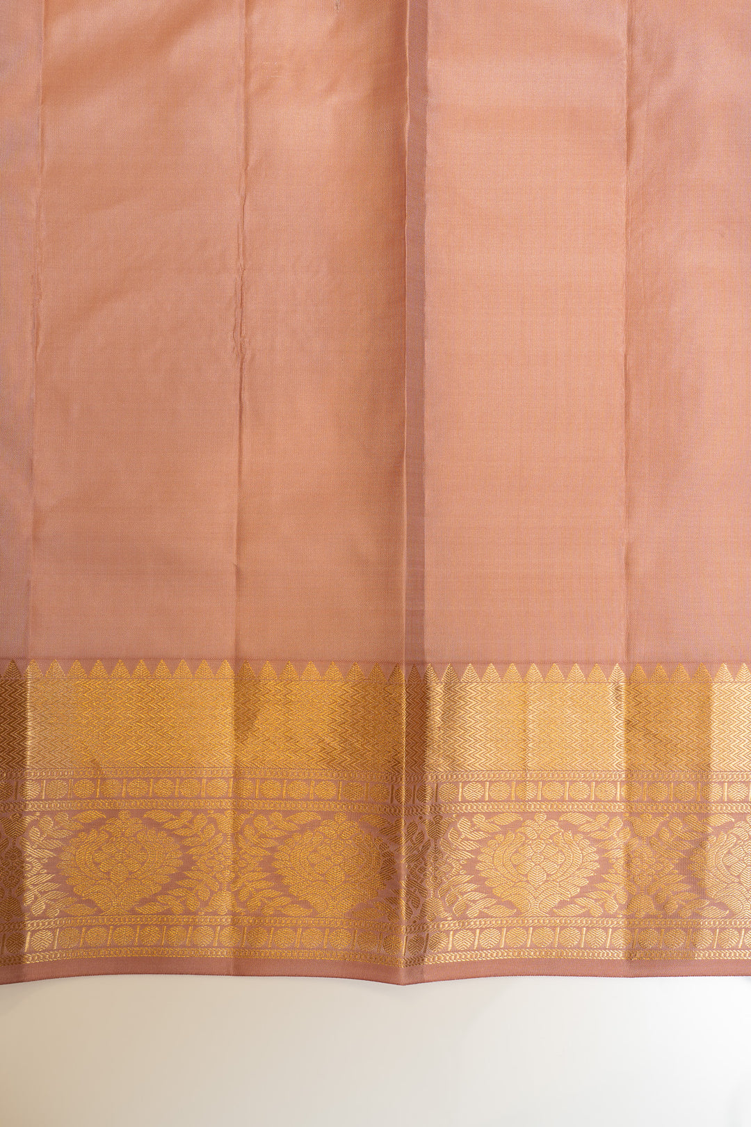 Dusty pink brocade pure Kanchipuram silk saree