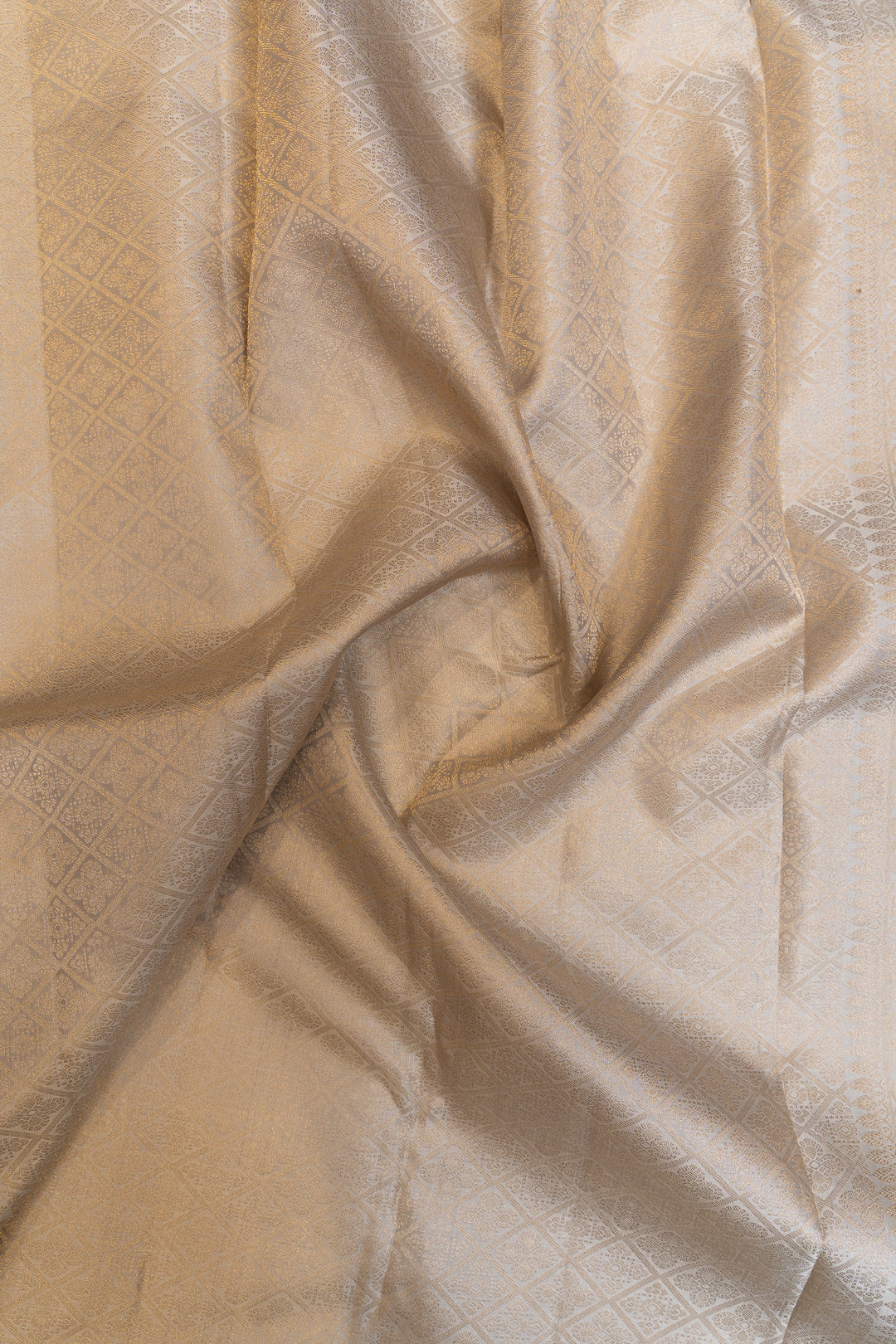Grey rangkat pure brocade Kanchipuram silk saree