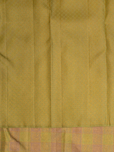 Pastel green mayil chakram Brocade pure Kanchipuram silk saree