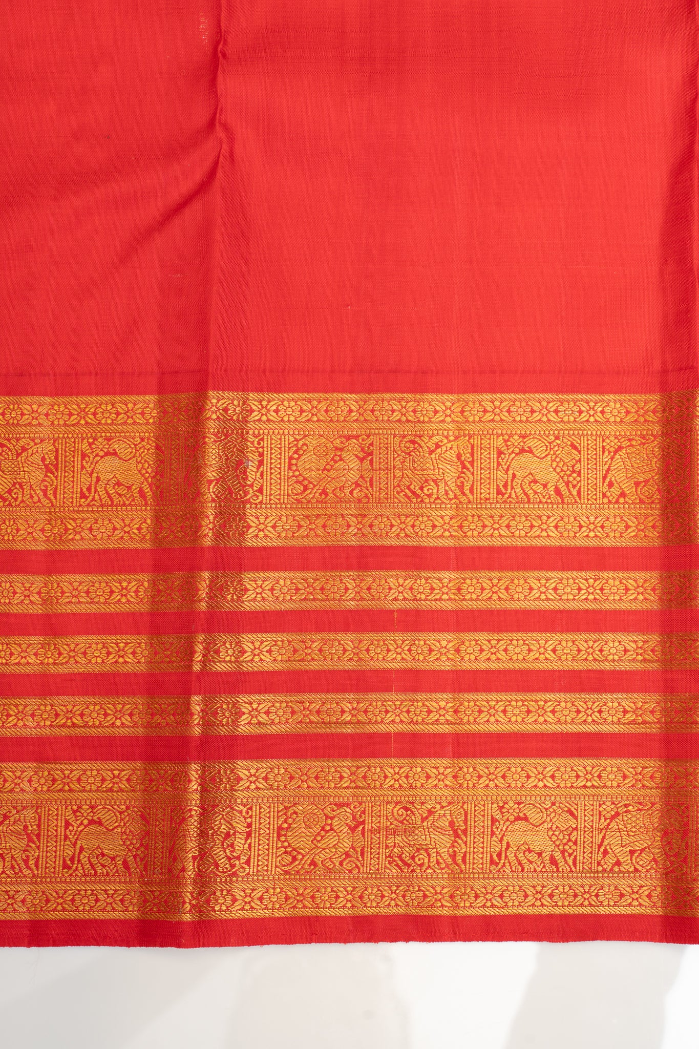 Eggplant violet and red pure zari Kanchipuram silk saree