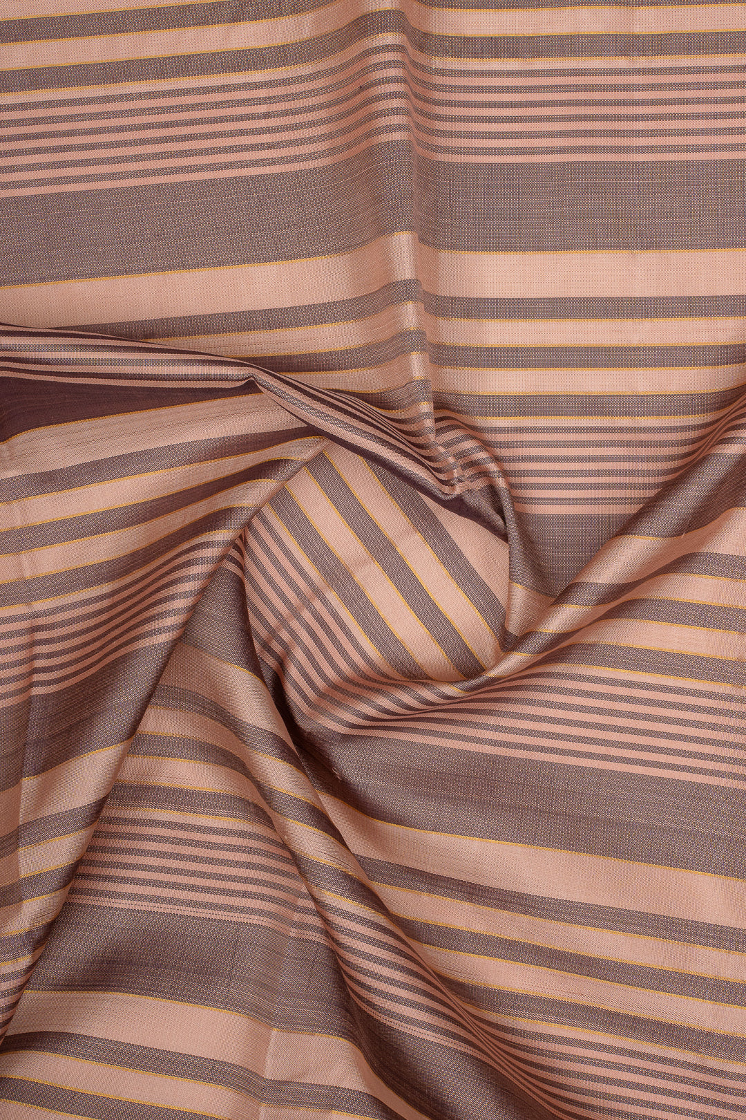 Mauve and Brown Handpainted Pure Kanchipuram Silk Saree