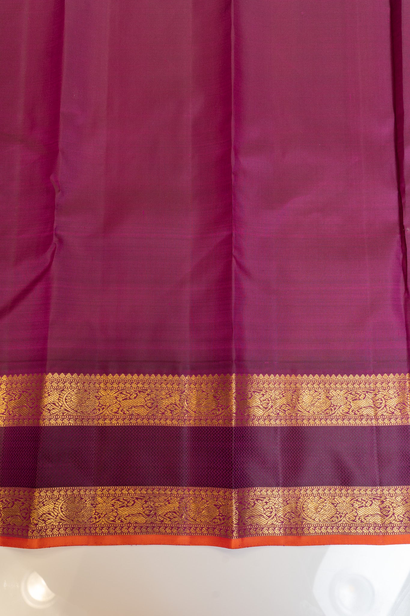 Elaichi green and purple pure zari Kanchipuram silk saree