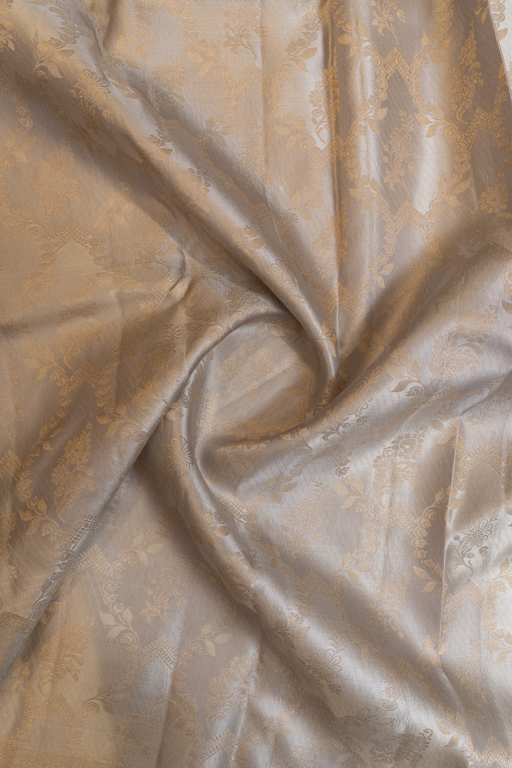 Grey rangkat pure brocade Kanchipuram silk saree