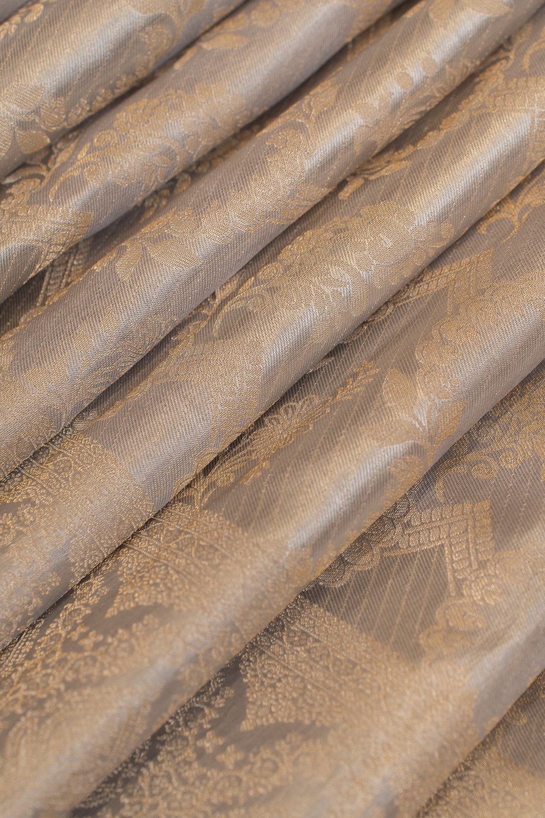 Grey rangkat pure brocade Kanchipuram silk saree