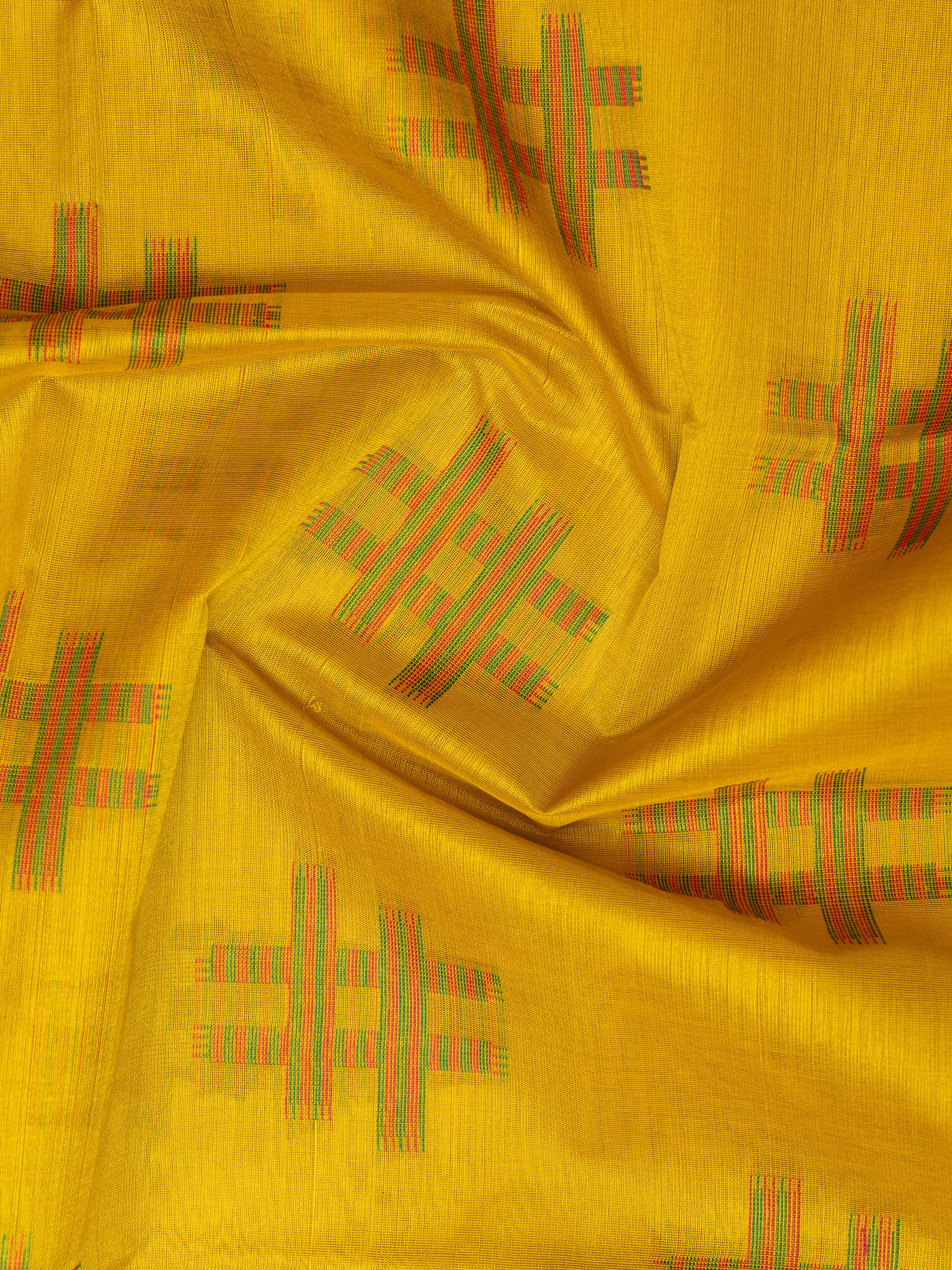 Lime Yellow Jute Woven Handloom Silk Cotton Saree - Clio Silks