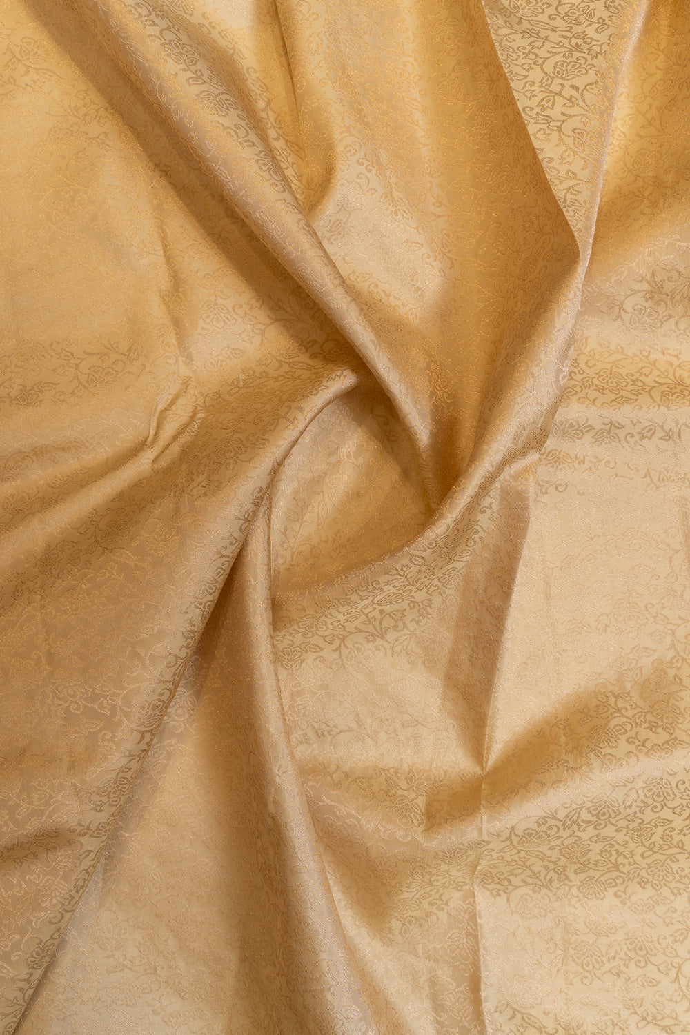 Cream and gold zari brocade pure Kanchipuram silk saree