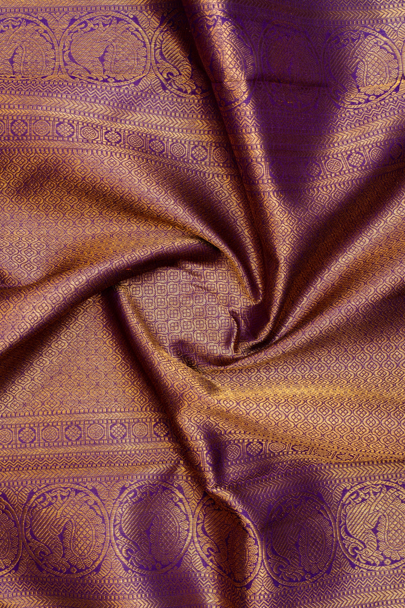 Purple thread brocade pure Kanchipuram silk saree