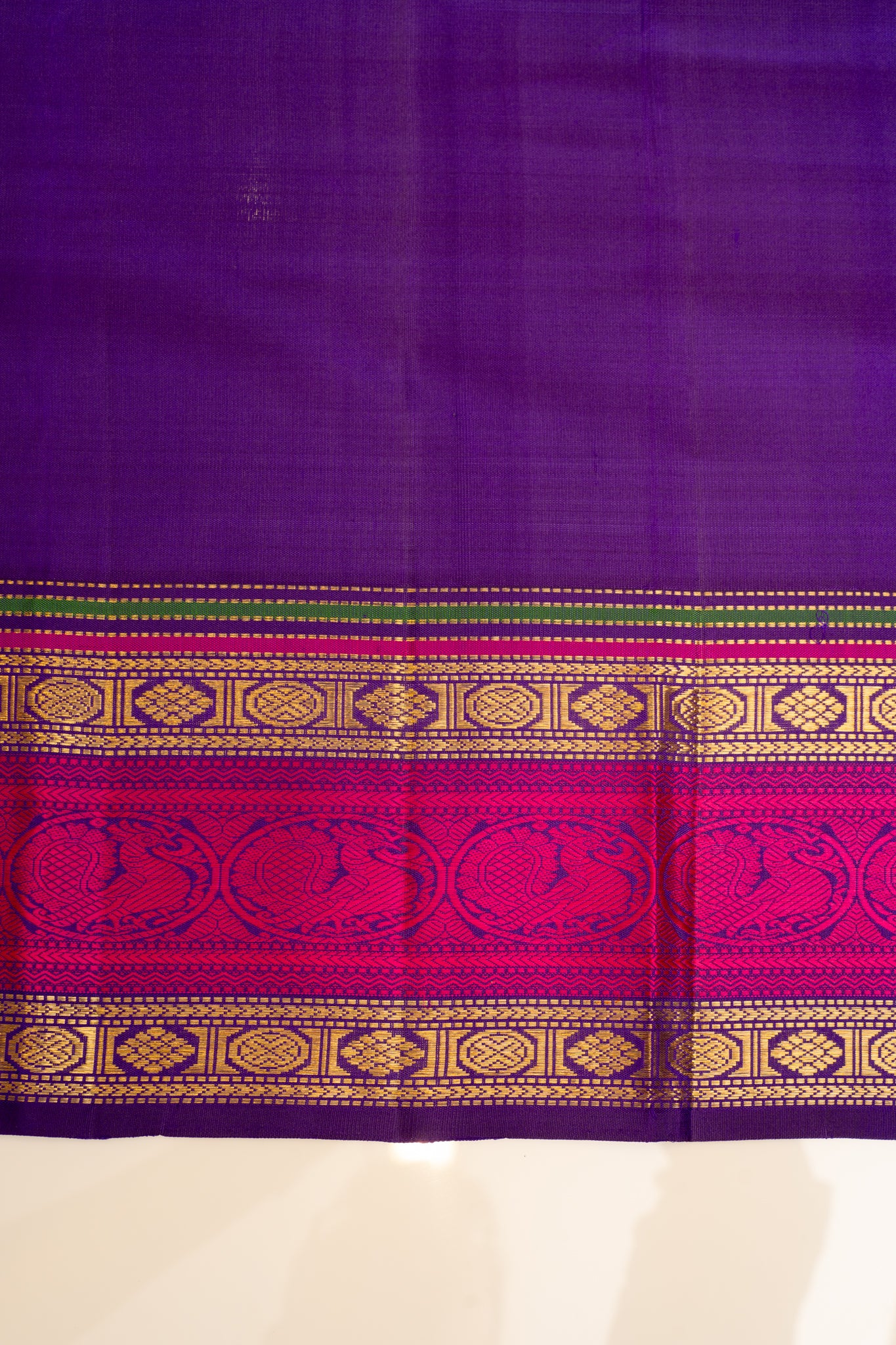 Purple thread brocade pure Kanchipuram silk saree