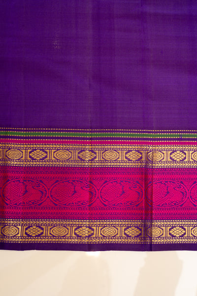 Purple thread brocade pure Kanchipuram silk saree