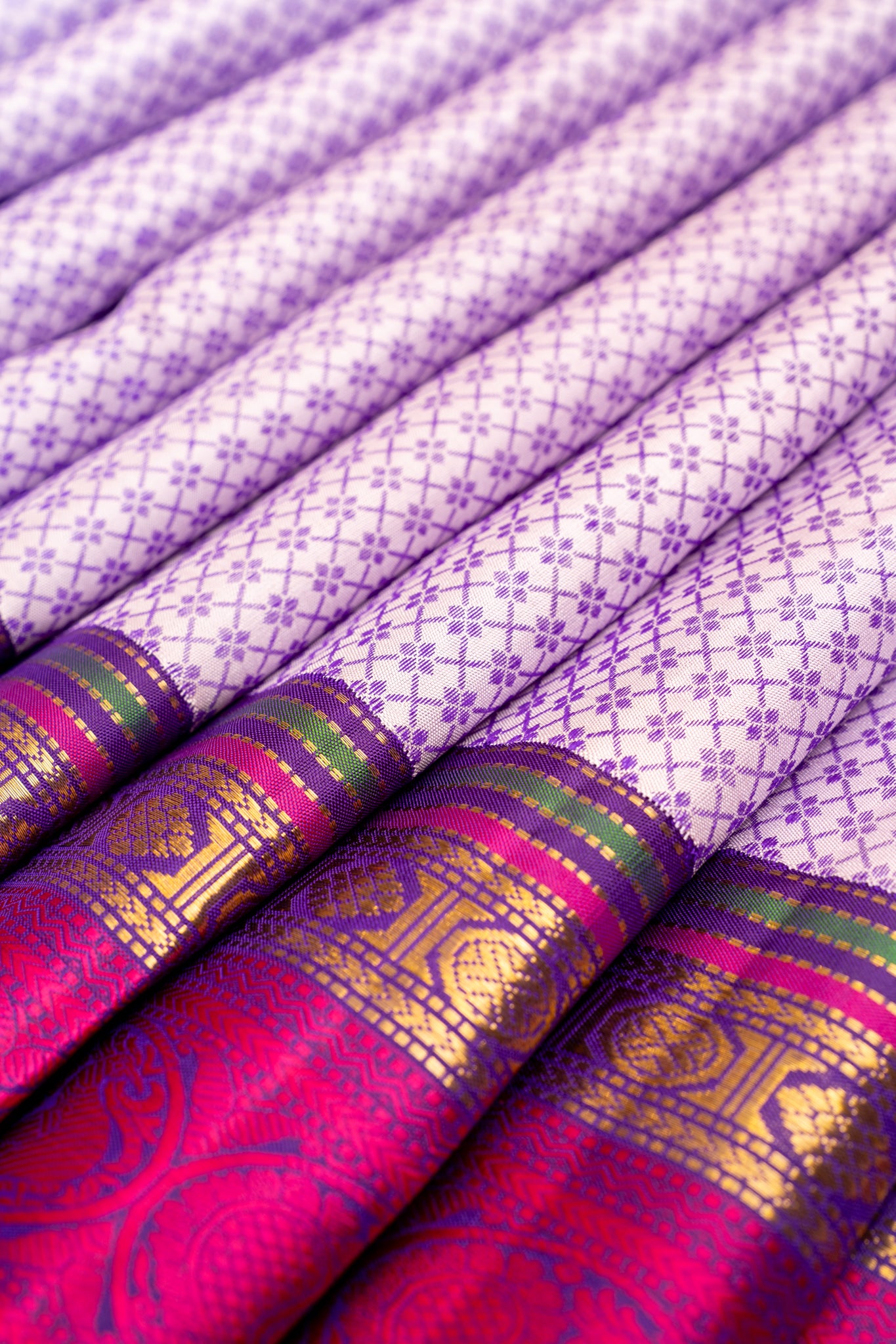 Purple thread brocade pure Kanchipuram silk saree