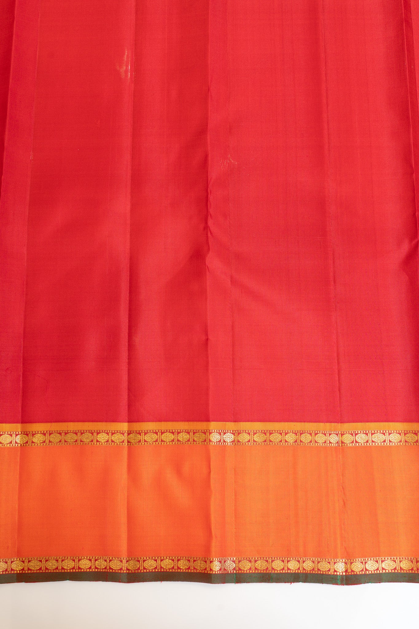 Peacock blue and orange pure zari Kanchipuram silk saree