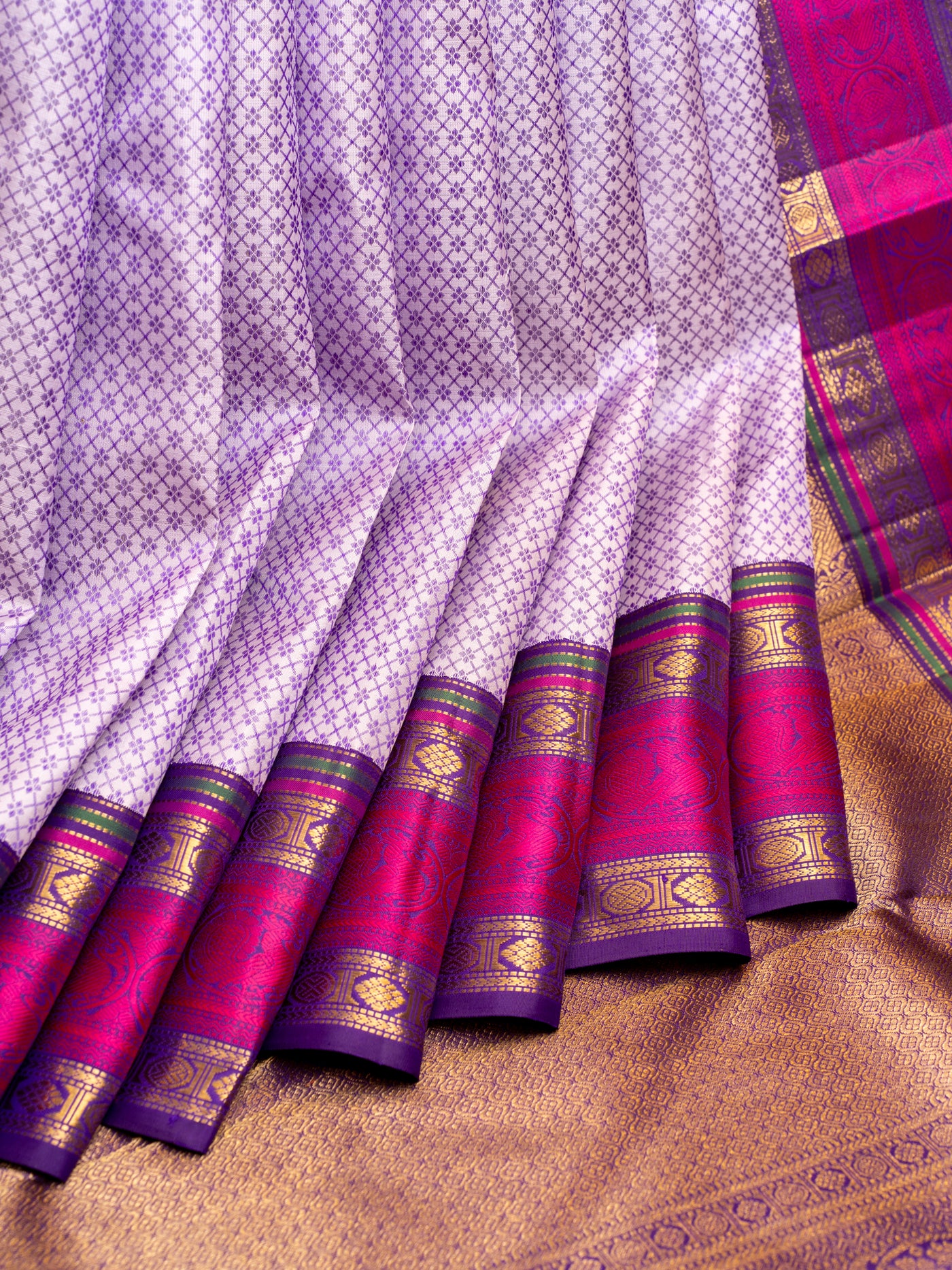 Purple thread brocade pure Kanchipuram silk saree