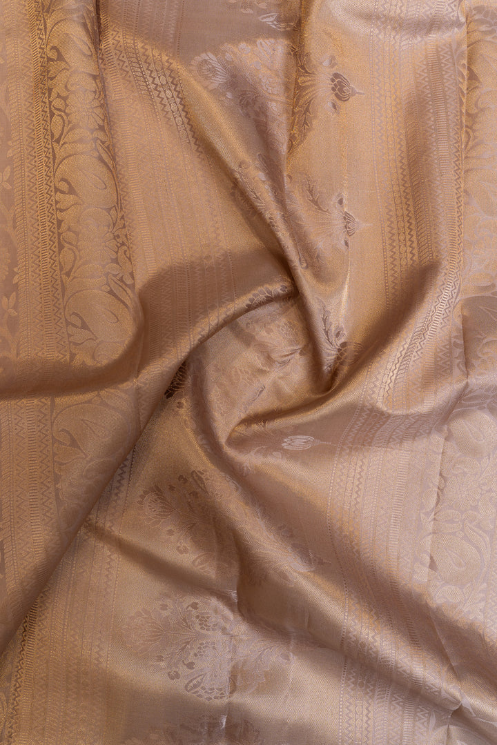 Mauve purple pure brocade Kanchipuram silk saree